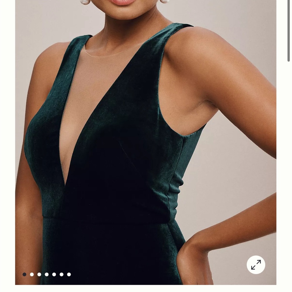 Jenny Yoo Logan Velvet Maxi Dress - Emerald - Size 2